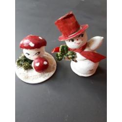 Oude kerst; sneeuwpopje en paddestoel!