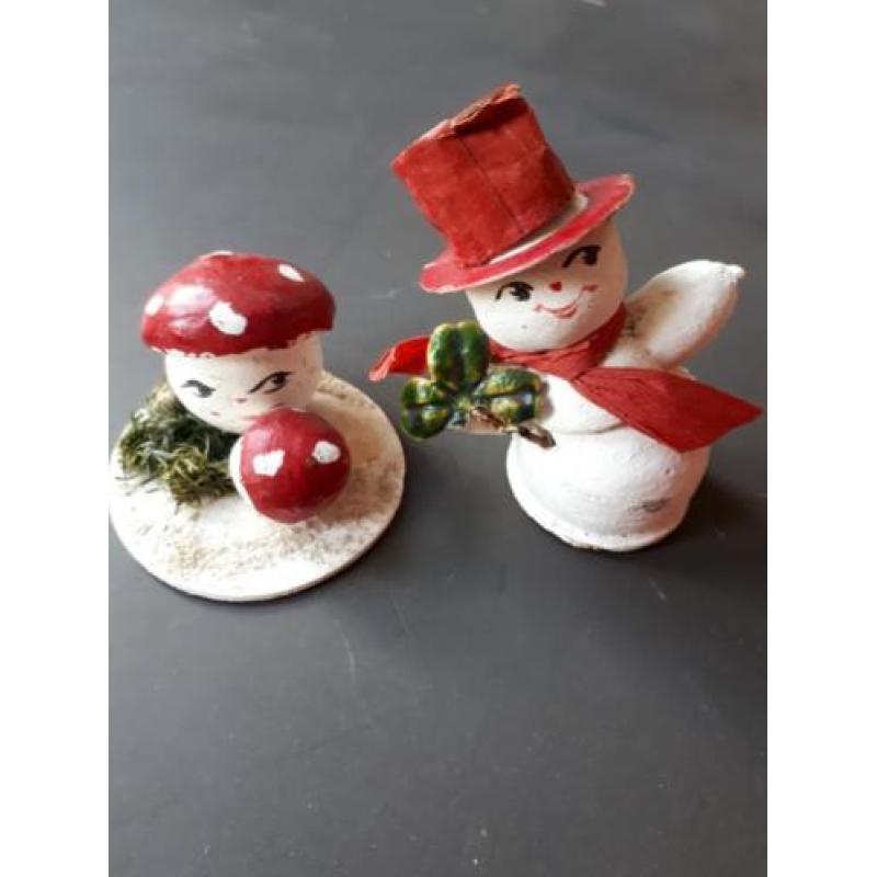 Oude kerst; sneeuwpopje en paddestoel!