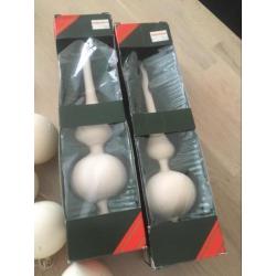 Kerstboom roomkleurige deco van glas incl.opbergbox