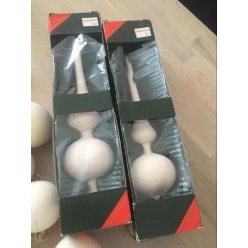 Kerstboom roomkleurige deco van glas incl.opbergbox