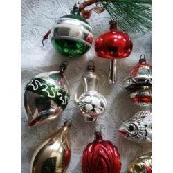 Antieke oude kerst figuurtjes kerstballen kerstversiering
