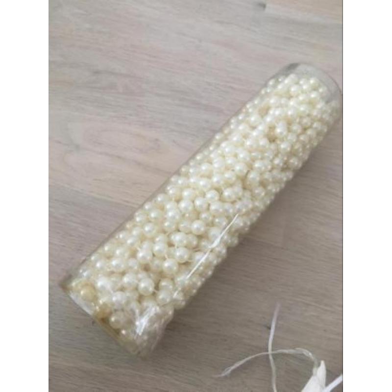 Kerstboom roomkleurige deco van glas incl.opbergbox