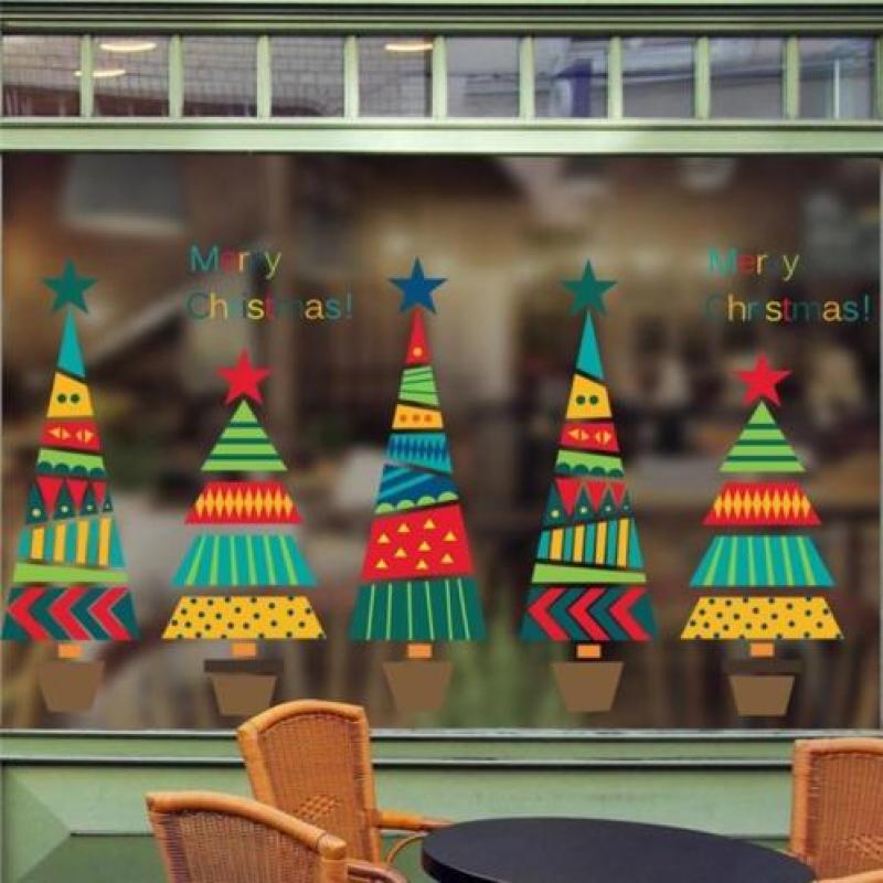 Kussenhoes kerst retro print winter kerstboom bos konijntjes