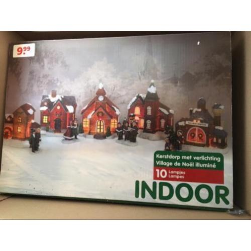 Kerstdorp met verlichting en accesoires