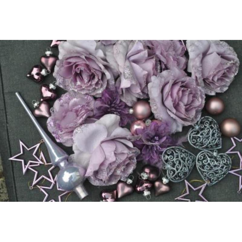 kerst versiering paars/roze