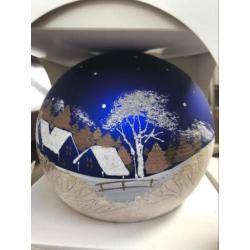 Kerstbal handbeschilderd ca 13 cm
