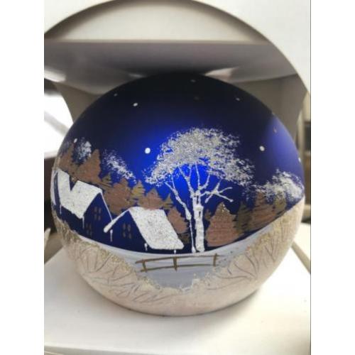 Kerstbal handbeschilderd ca 13 cm