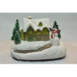 Kerstdorp Huisje met Sneeuwpop