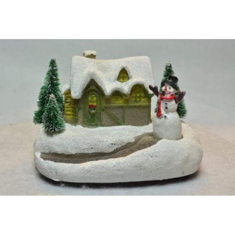 Kerstdorp Huisje met Sneeuwpop