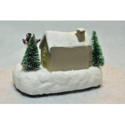 Kerstdorp Huisje met Sneeuwpop