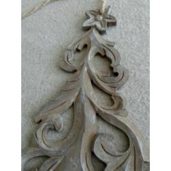 Set van drie houten opengewerkte kerstbomen PTMD NIEUW