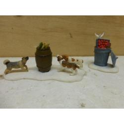 luville Dogs smell fish honden kerstdorp figurines kerst
