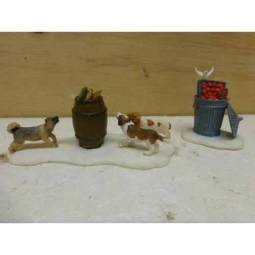 luville Dogs smell fish honden kerstdorp figurines kerst