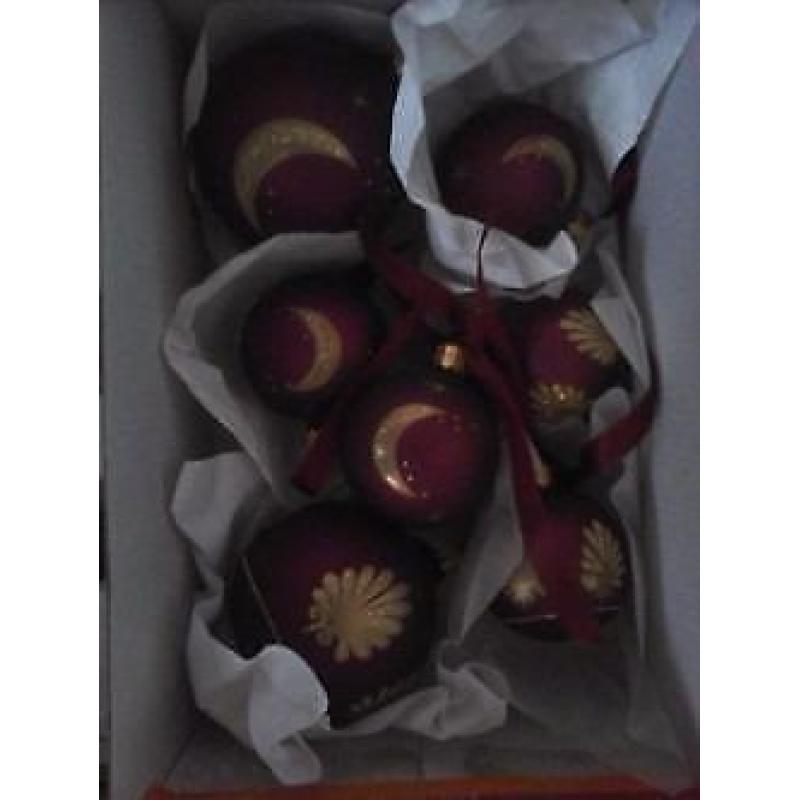 gratis luxe handgeschilderde kerstballen rood met goud