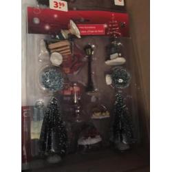 Kerstdorp met verlichting en accesoires