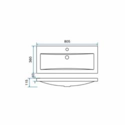 Badmeubel Set Extra Compact 80X36 Cm Houtnerf Grijs