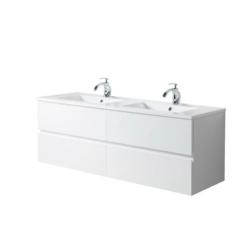Badkamermeubel 150x46cm in kleuren wit/cottage oak/antraciet