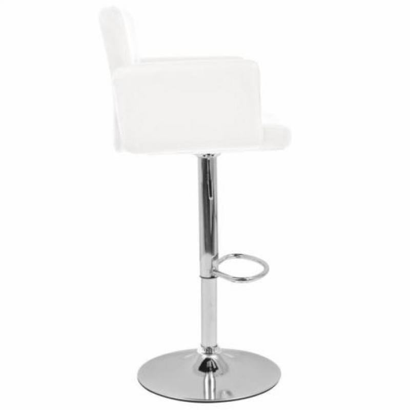 vidaXL Barkrukken design kunstleer wit 2 st