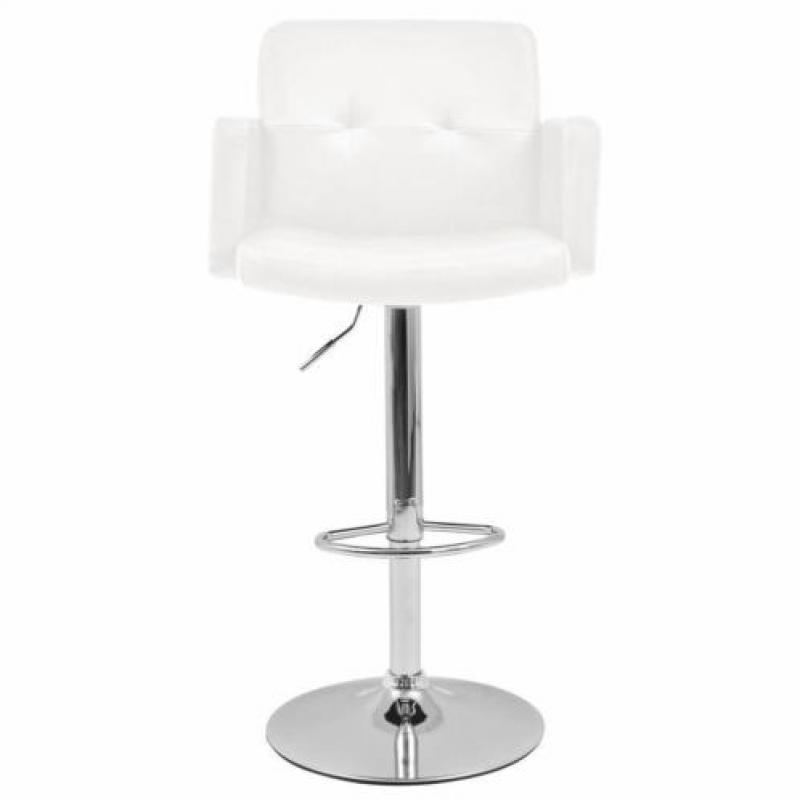 vidaXL Barkrukken design kunstleer wit 2 st
