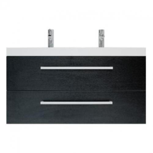 Saniclass Rome badmeubel 100cm black wood 1 kraangat