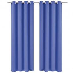 vidaXL Gordijn met metalen ringen verduisterend 270x245 blau
