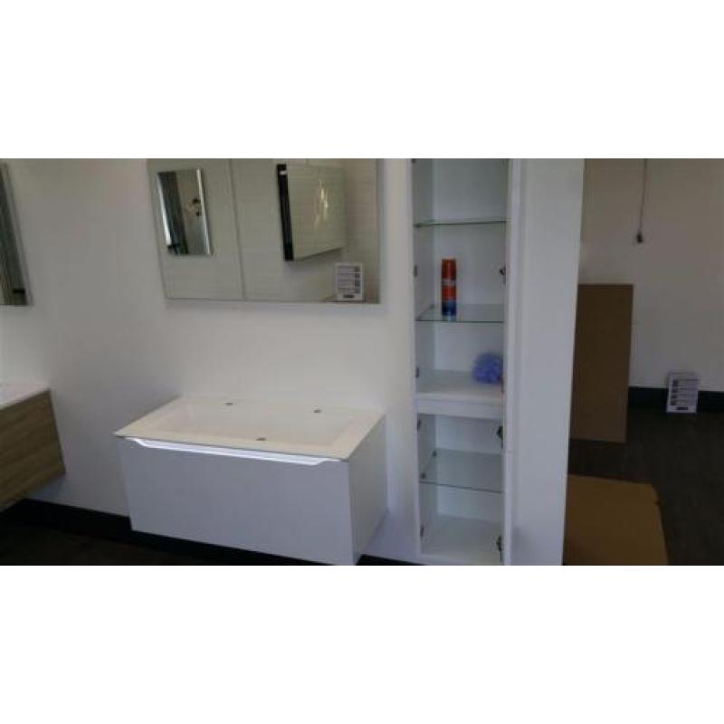 Badmeubel primabad flash met spiegel 105 cm + hoge kast - sh