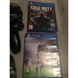 Playstation 4 500gb incl 2 controllers en 2 spellen