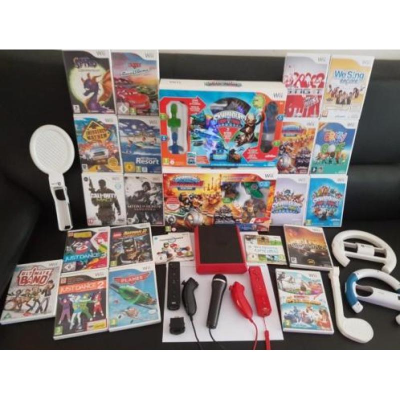 21 wii spellen krasvrij /uitgebreide wii set controllers enz