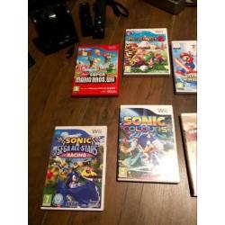 Wii Wii fit Mario party Sonic Just Dance